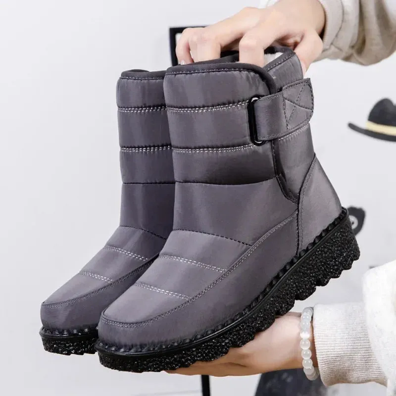 Women's Non-Slip Waterproof Winter Snow Boots – Warm Cotton Padded Platform Ankle Boots, Botas De Mujer
