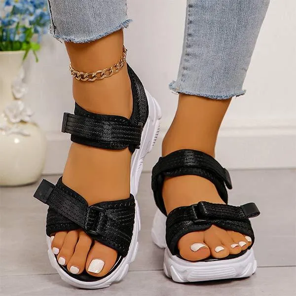 Women's Peep-Toe Sandals with Sporty Vibes 65862756C