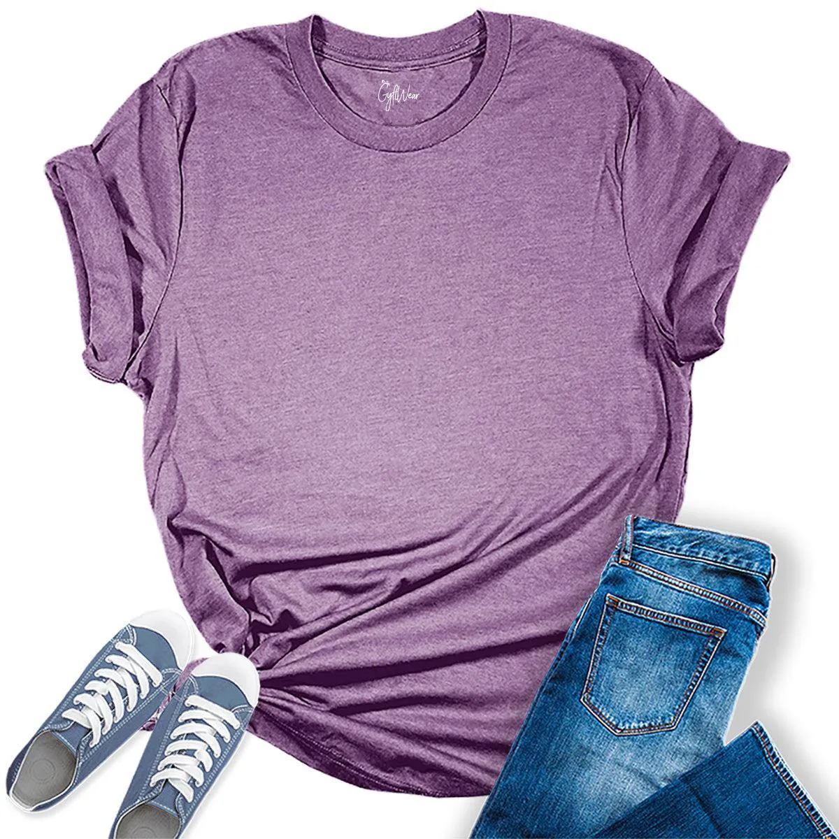 Womens Purple T Shirts Premium Casual Short Sleeve Shirts Oversized Tops