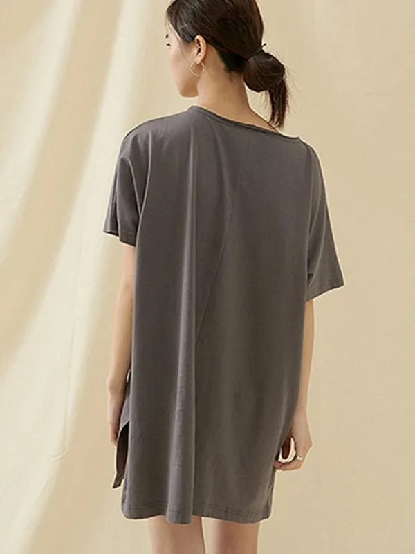 xakxx Loose Simple Solid Comfortable T-Shirts