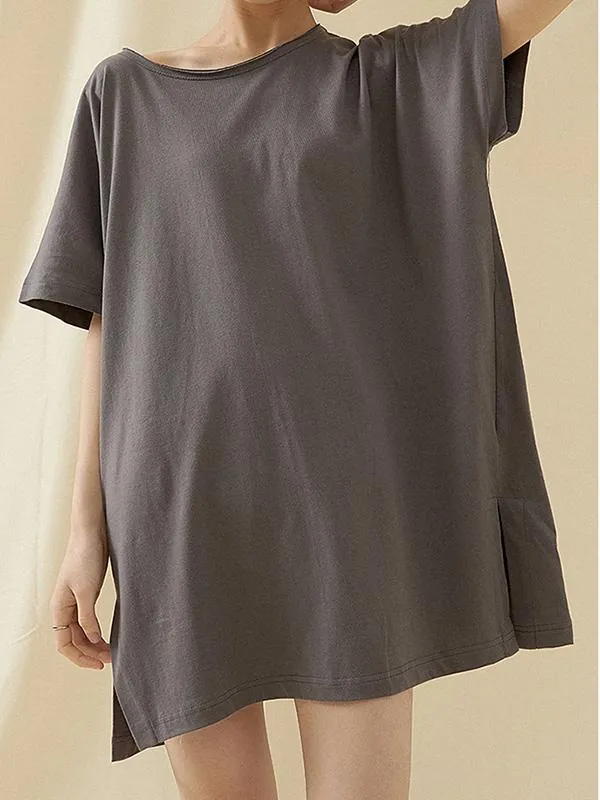 xakxx Loose Simple Solid Comfortable T-Shirts