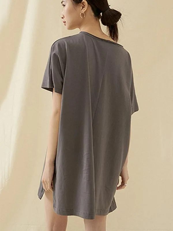 xakxx Loose Simple Solid Comfortable T-Shirts