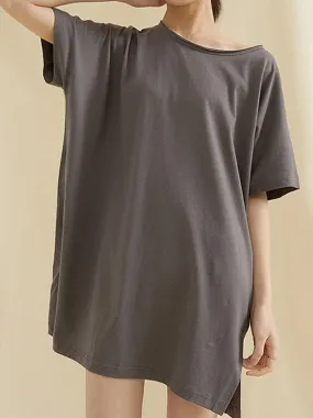 xakxx Loose Simple Solid Comfortable T-Shirts