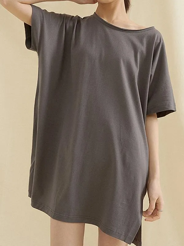 xakxx Loose Simple Solid Comfortable T-Shirts