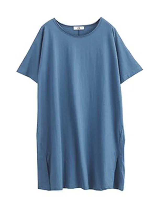 xakxx Loose Simple Solid Comfortable T-Shirts